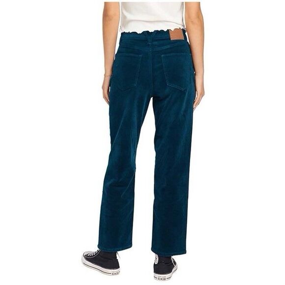 Volcom Stoned Straight Jeans Women's Casual Corduroy Pants Midnight Green 31x27 - Picture 3 of 5